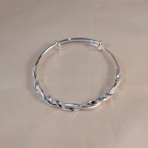 NWOT Sterling silver plated adjustable bangle bracelet